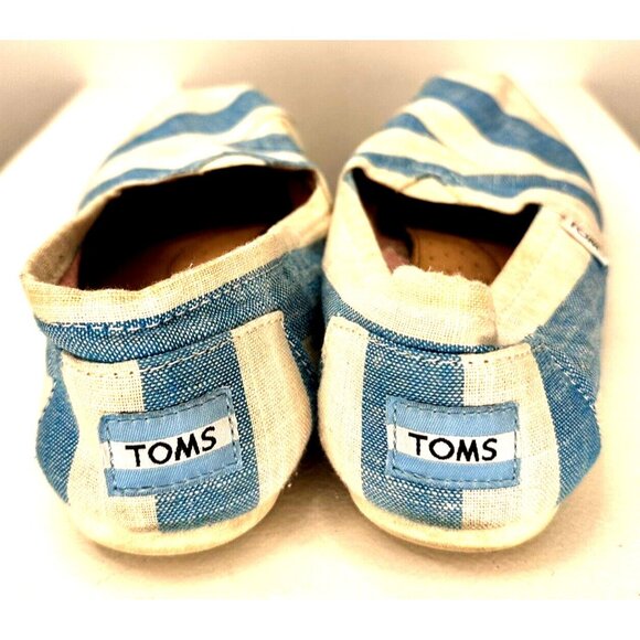 TOMS Womens Shoes Alpargata Original Canvas Classics Blue/White Striped Size 8 - Picture 7 of 12